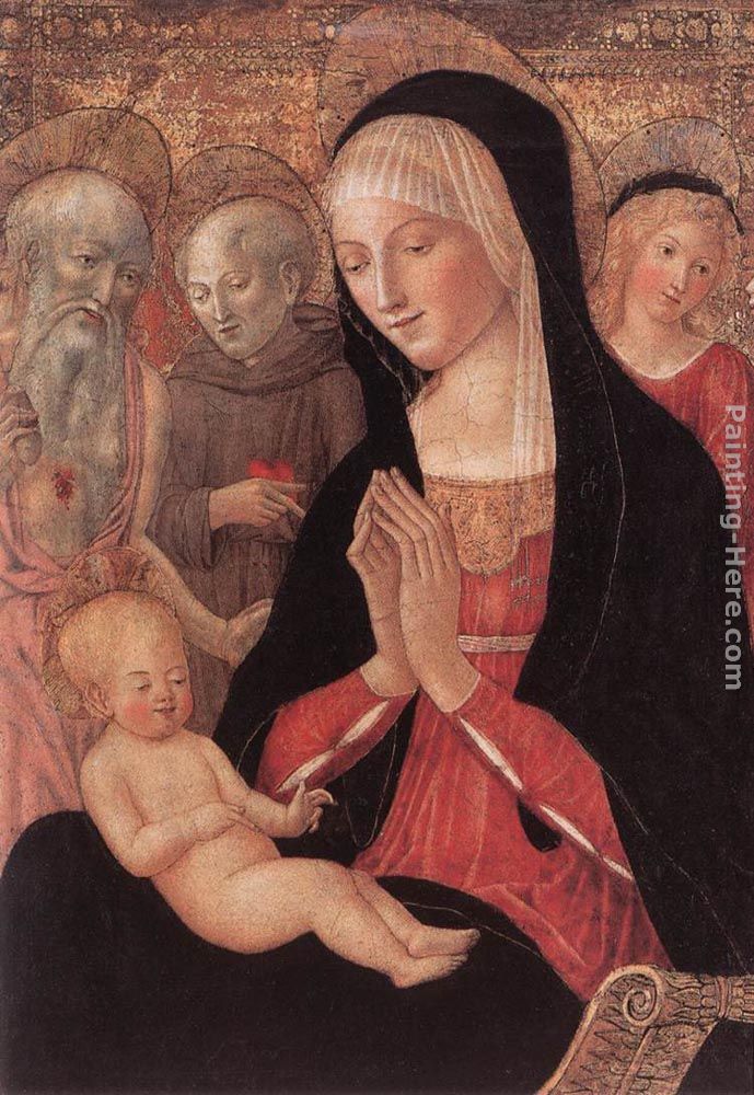 Madonna and Child with Saints and Angels painting - Francesco Di Giorgio Martini Madonna and Child with Saints and Angels art painting